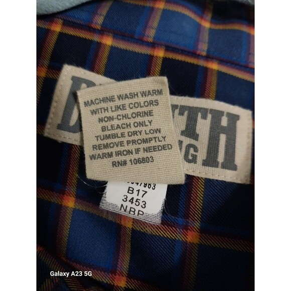 Duluth Trading Men Plaid Button Shirt Wrinkle Fighter Size Med Casual Workwear - Picture 3 of 4